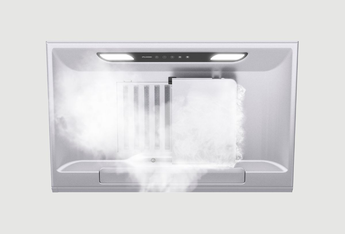 Showcasing FR-SC2090 cooker hood suction power