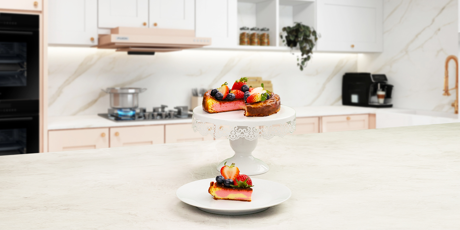 Rosy Basque Burnt Cheesecake and FUJIOH Cooker Hood